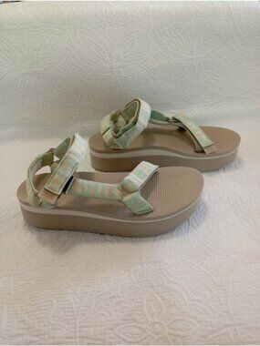 Teva Womens Platform Sport Sandals Pastel Strappy Repreve Size  9